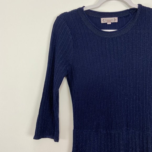 Nanette Lepore Navy Sparkle Fit and Flare Dress - Picture 4 of 6